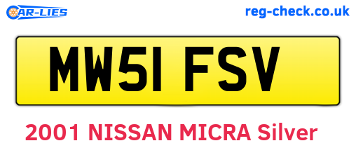 MW51FSV are the vehicle registration plates.