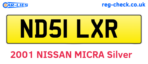 ND51LXR are the vehicle registration plates.