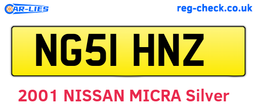 NG51HNZ are the vehicle registration plates.