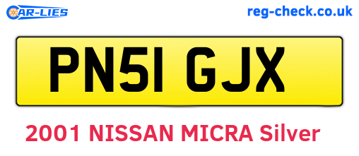 PN51GJX are the vehicle registration plates.