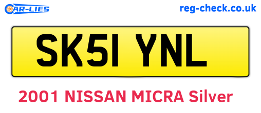 SK51YNL are the vehicle registration plates.