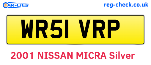 WR51VRP are the vehicle registration plates.