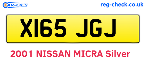 X165JGJ are the vehicle registration plates.