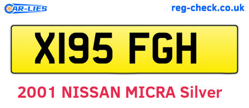 X195FGH are the vehicle registration plates.
