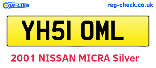 YH51OML are the vehicle registration plates.
