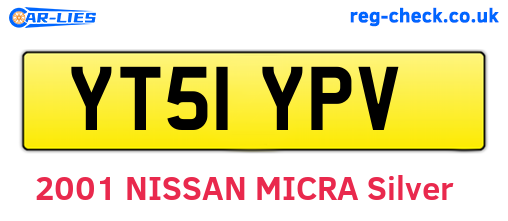 YT51YPV are the vehicle registration plates.