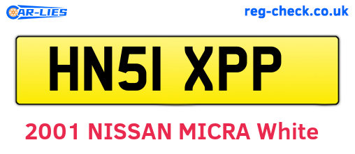 HN51XPP are the vehicle registration plates.