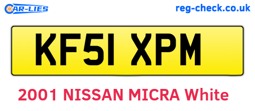 KF51XPM are the vehicle registration plates.