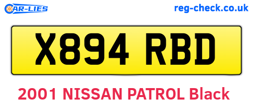 X894RBD are the vehicle registration plates.