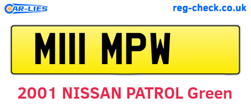 M111MPW are the vehicle registration plates.