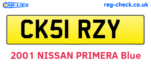 CK51RZY are the vehicle registration plates.