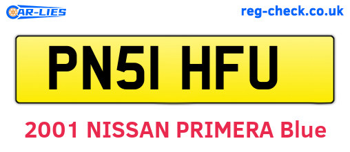 PN51HFU are the vehicle registration plates.