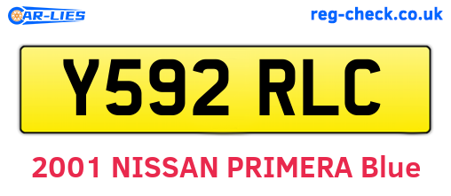 Y592RLC are the vehicle registration plates.