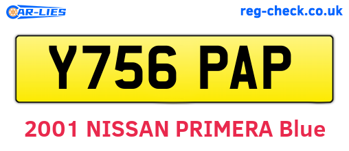Y756PAP are the vehicle registration plates.