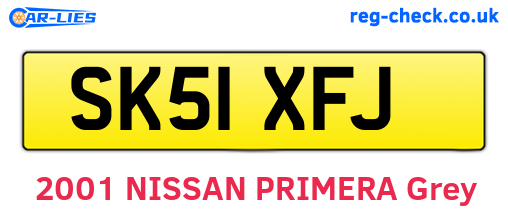 SK51XFJ are the vehicle registration plates.