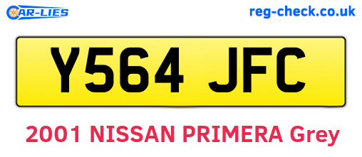 Y564JFC are the vehicle registration plates.