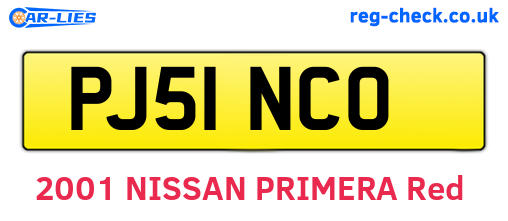 PJ51NCO are the vehicle registration plates.