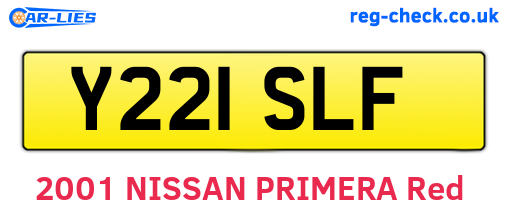 Y221SLF are the vehicle registration plates.