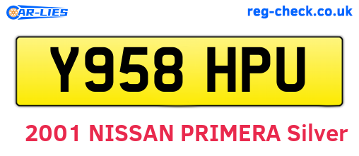 Y958HPU are the vehicle registration plates.