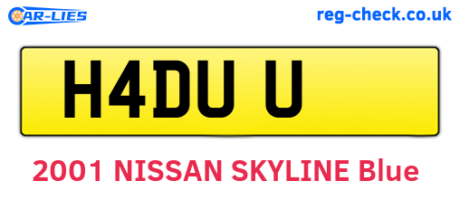 H4DUU are the vehicle registration plates.