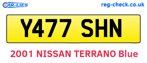Y477SHN are the vehicle registration plates.