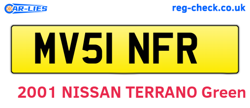 MV51NFR are the vehicle registration plates.