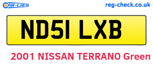 ND51LXB are the vehicle registration plates.