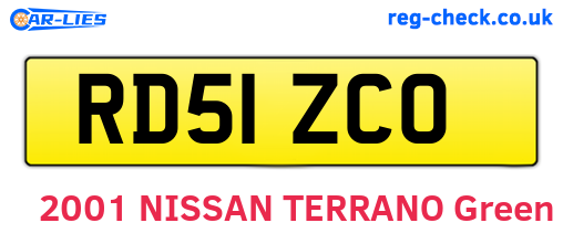 RD51ZCO are the vehicle registration plates.