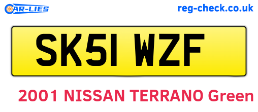 SK51WZF are the vehicle registration plates.