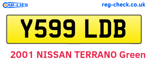 Y599LDB are the vehicle registration plates.