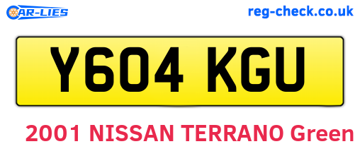 Y604KGU are the vehicle registration plates.