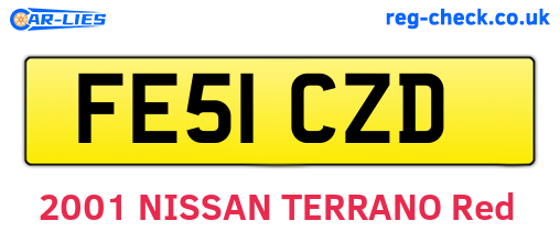 FE51CZD are the vehicle registration plates.