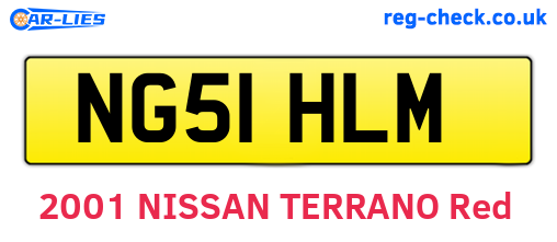 NG51HLM are the vehicle registration plates.