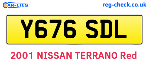 Y676SDL are the vehicle registration plates.