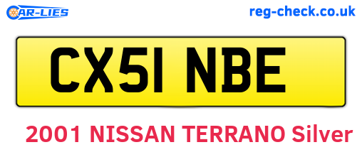 CX51NBE are the vehicle registration plates.