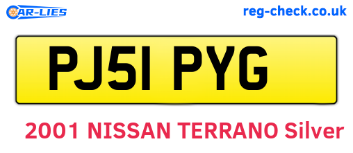 PJ51PYG are the vehicle registration plates.