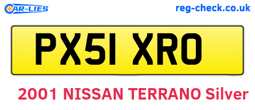 PX51XRO are the vehicle registration plates.