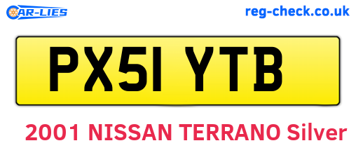 PX51YTB are the vehicle registration plates.