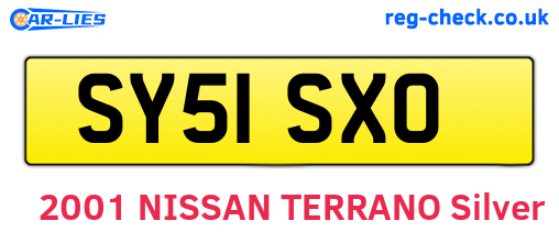 SY51SXO are the vehicle registration plates.