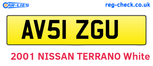AV51ZGU are the vehicle registration plates.