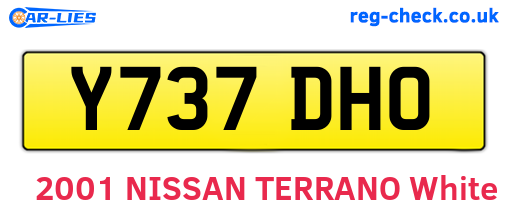Y737DHO are the vehicle registration plates.