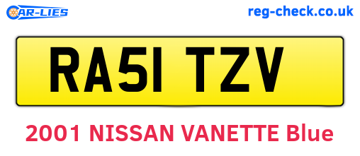 RA51TZV are the vehicle registration plates.