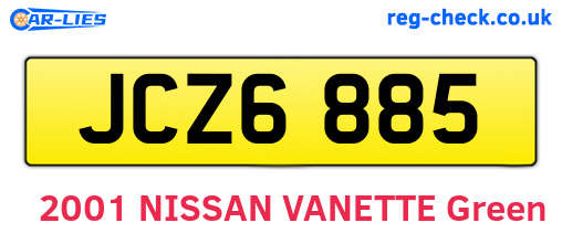 JCZ6885 are the vehicle registration plates.
