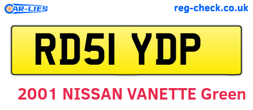 RD51YDP are the vehicle registration plates.