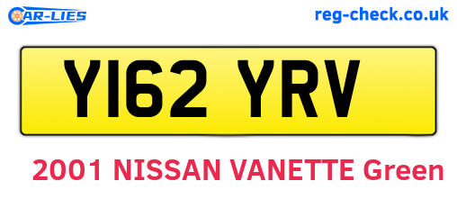 Y162YRV are the vehicle registration plates.