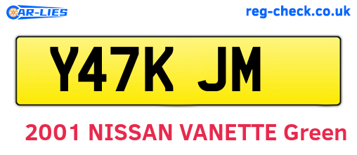 Y47KJM are the vehicle registration plates.