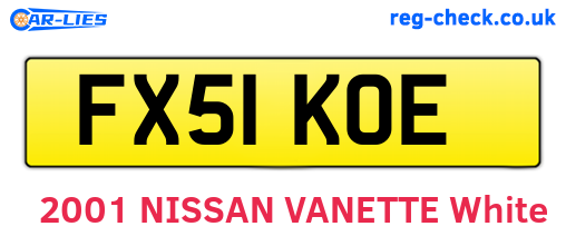FX51KOE are the vehicle registration plates.