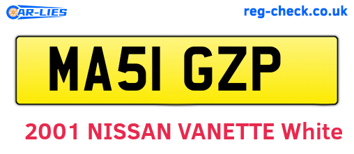 MA51GZP are the vehicle registration plates.