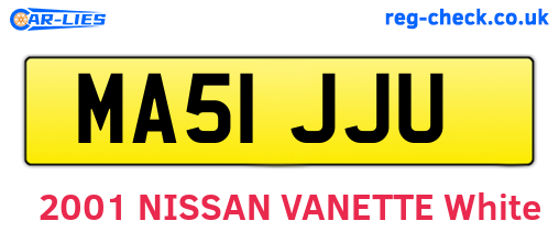 MA51JJU are the vehicle registration plates.