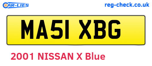MA51XBG are the vehicle registration plates.